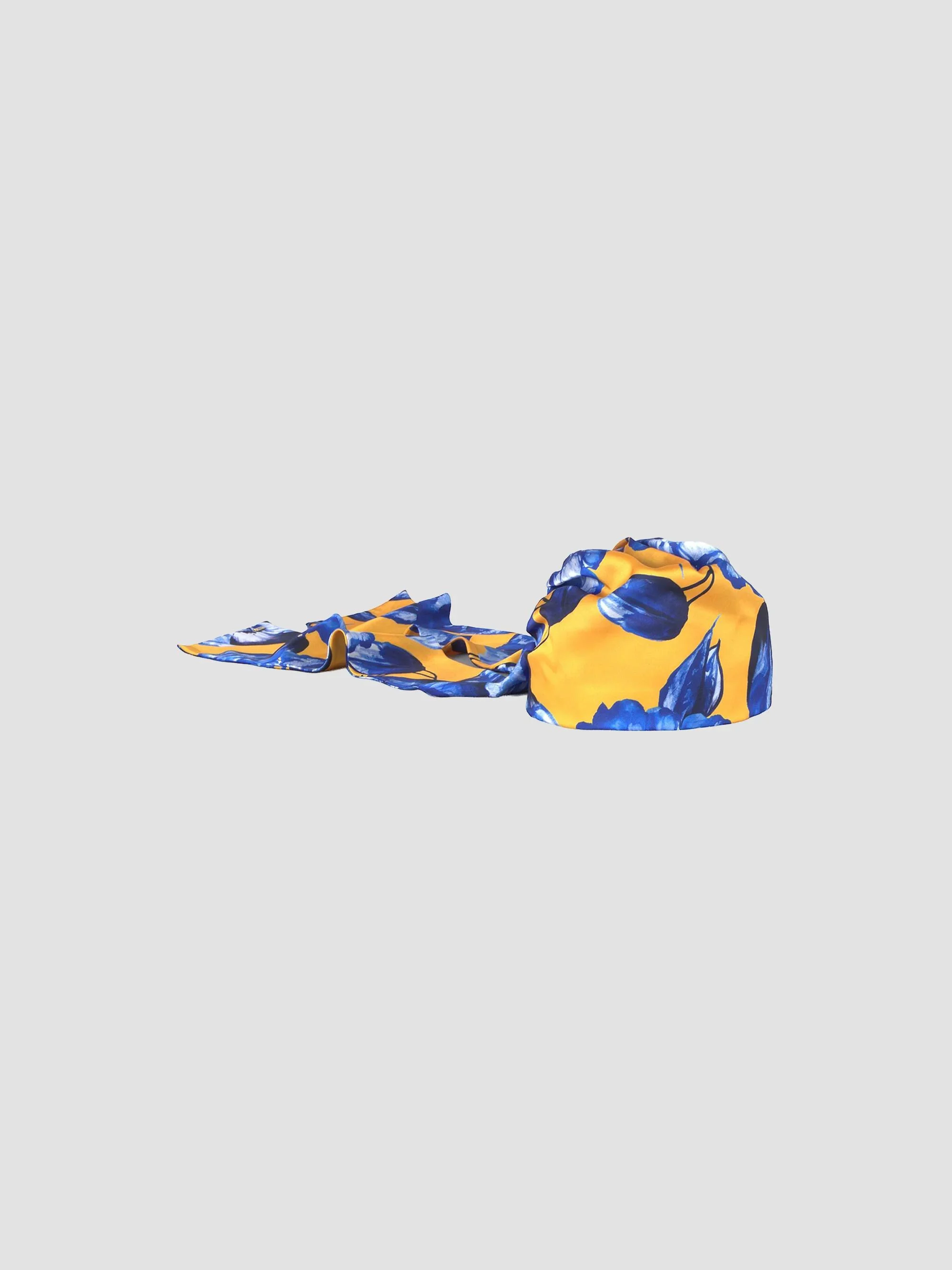 Women's Gigi Floral Satin Head Scarf - Papaya Cobalt - 1
