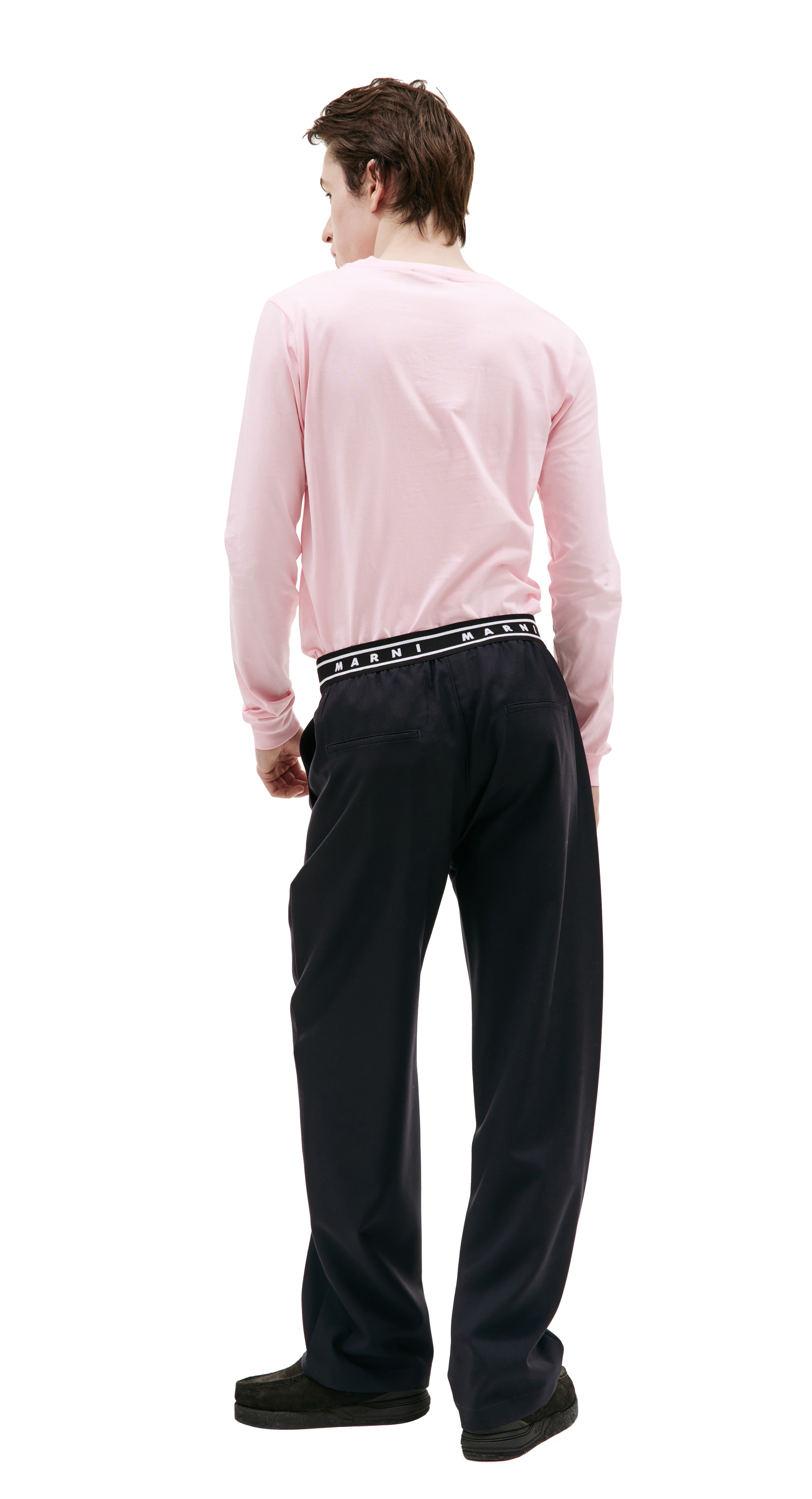 NAVY STRAIGHT TROUSERS - 3