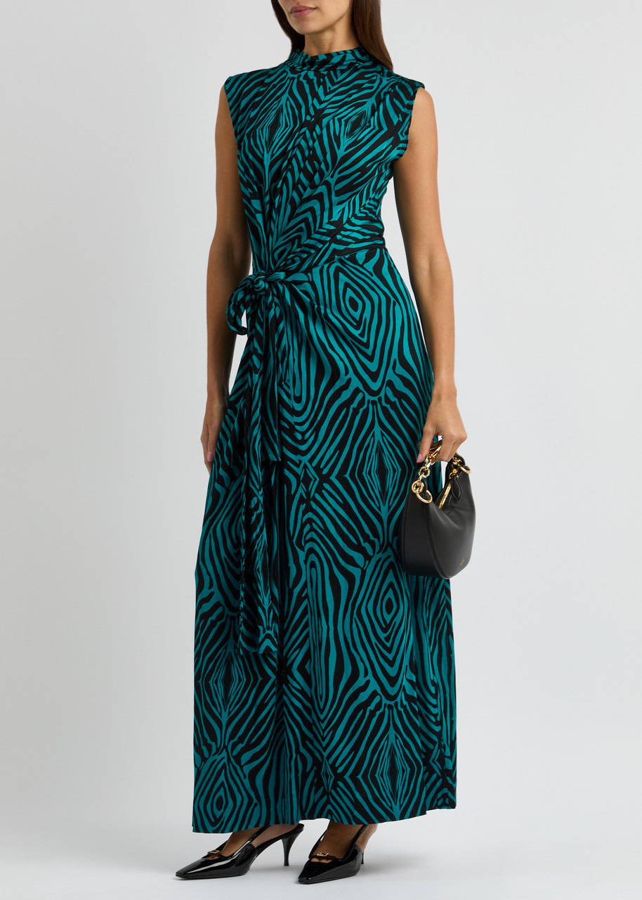 Diane Von Furstenberg Geri Zebra-print Jersey Maxi Dress - 4