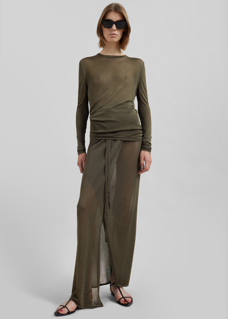 Kazel Thin Knit Top - Khaki 4