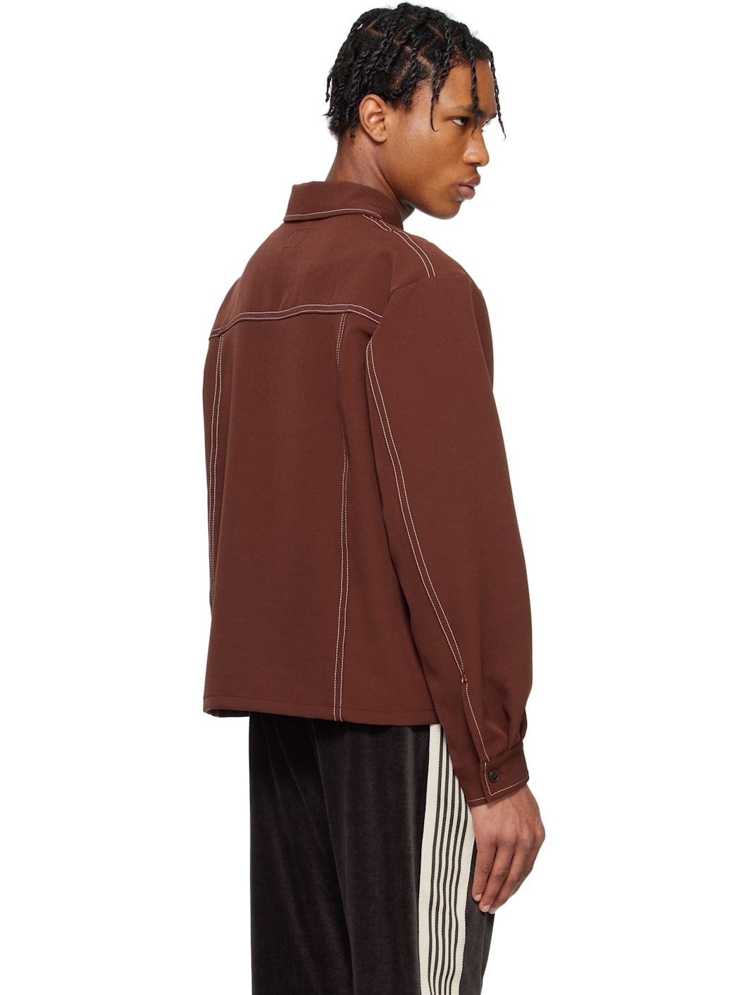 Brown Stitched Sport Jacket - 3