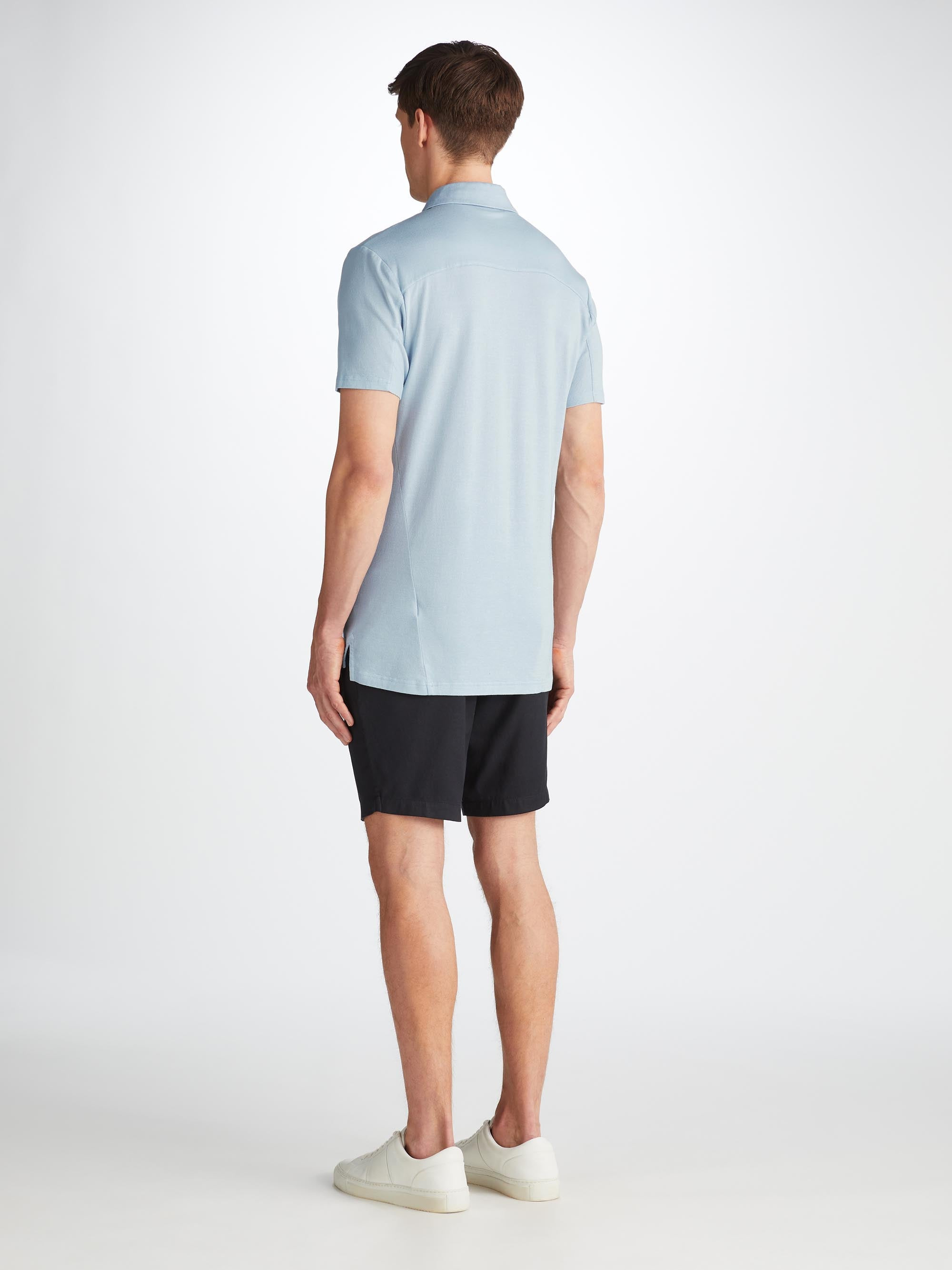 Men's Polo Shirt Ramsay 2 Pique Cotton Tencel Sky - 4