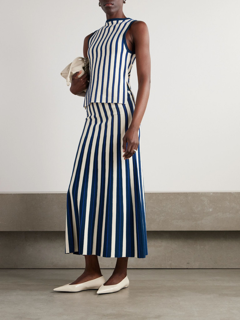 ESCVDO Manglar striped organic cotton top Blue outlook