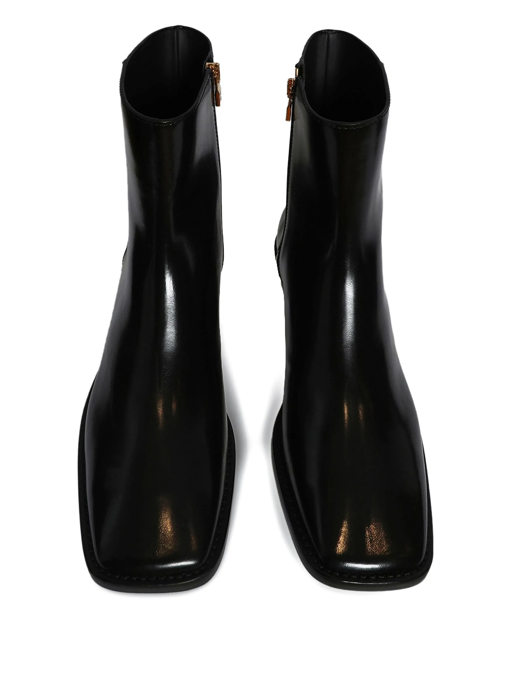 metallic-heel leather boots - 3