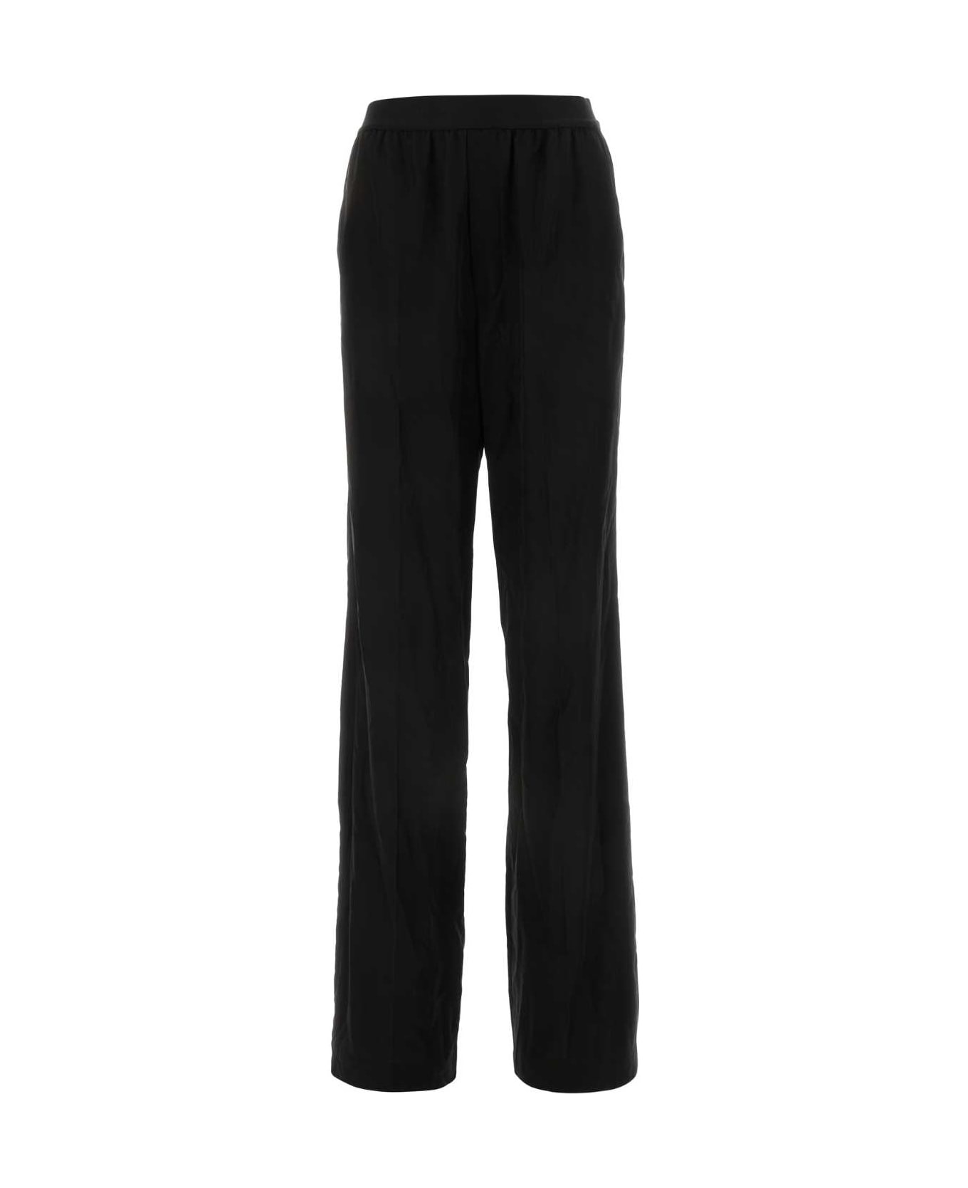 Black Cotton Wide-leg Pant - 1
