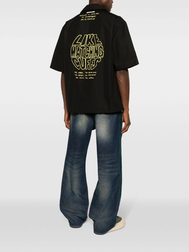 Marni slogan-print cotton shirt outlook