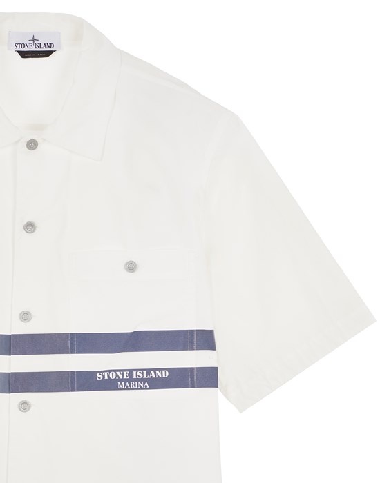 110X3 STONE ISLAND MARINA_PLATED COTTON CANVAS WHITE - 5