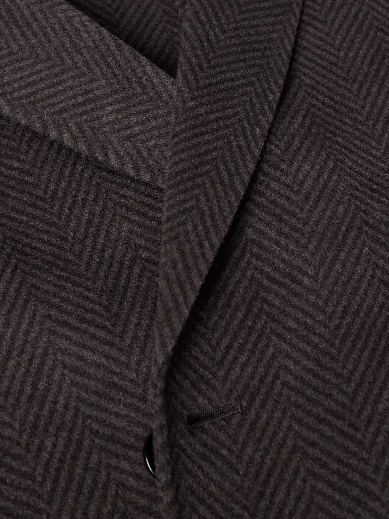 Dojack Double-Breasted Herringbone Wool-Blend Coat - 5