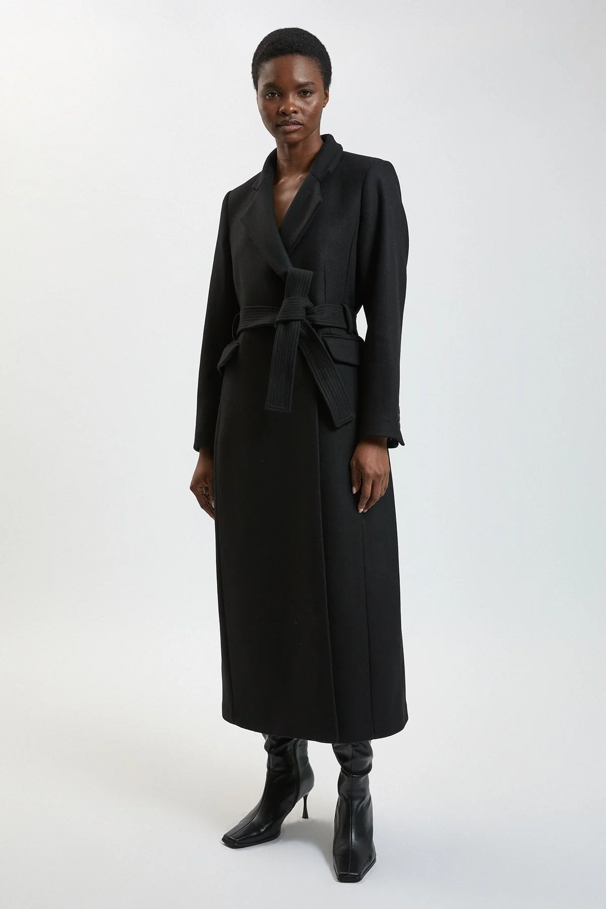 Petite Wool Investment Notch Neck Tailored Maxi Coat - 1