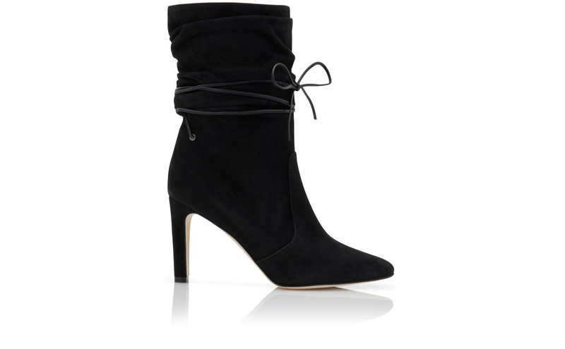 Black Suede Slouchy Ankle Boots 1