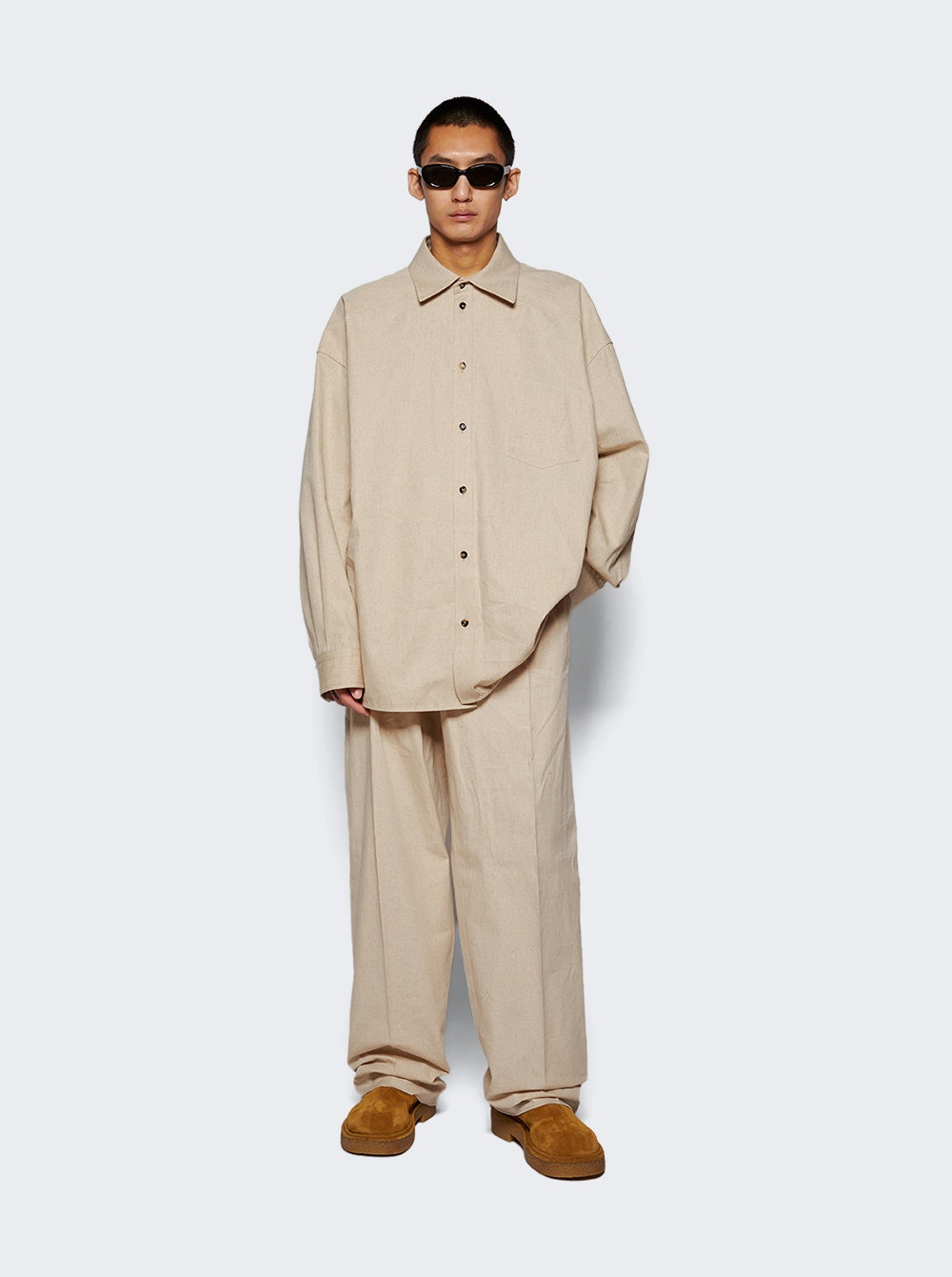 Pleated Trousers Beige - 2