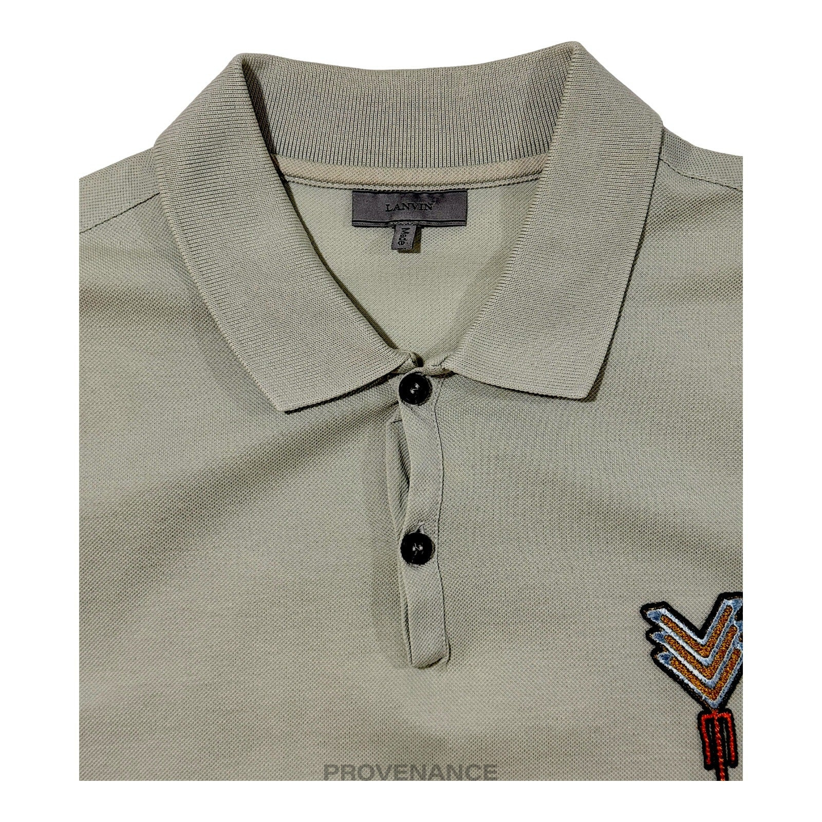 Lanvin Embroidered Polo Shirt - Sea Foam Green Pique XS - 3