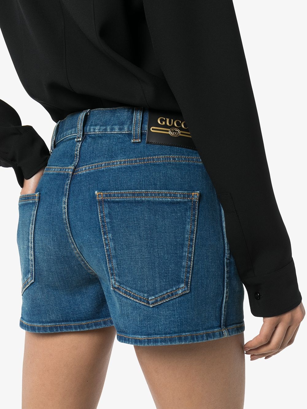 mid-rise logo patch shorts - 3