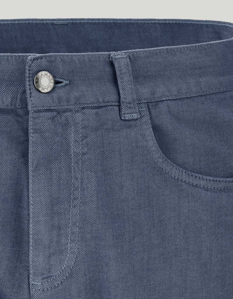 AIR FORCE BLUE REGULAR FIT COTTON FIVE-POCKET DENIM PANTS 5