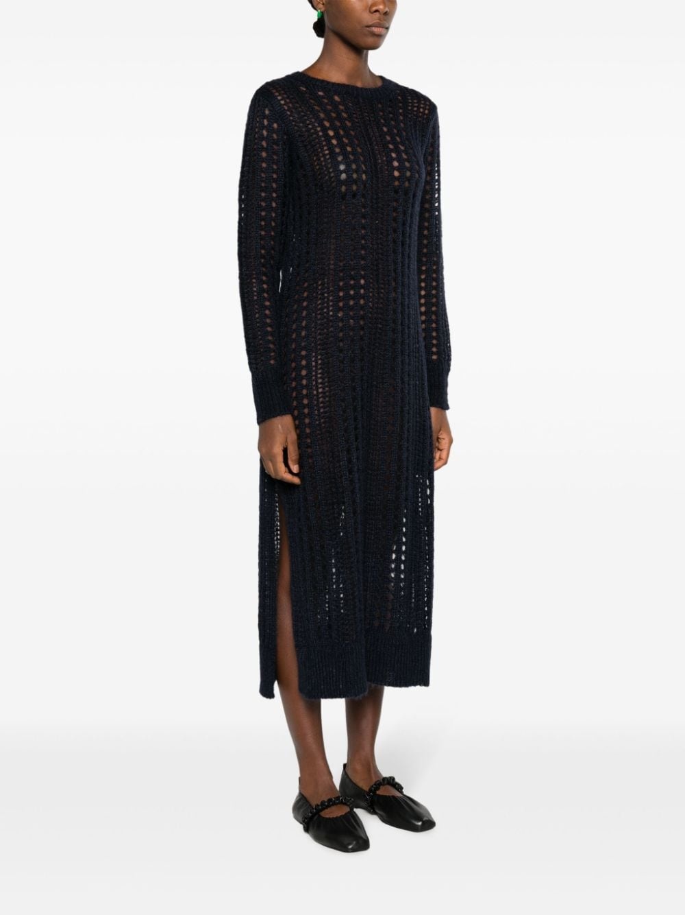 open-knit mohair-blend dress - 3