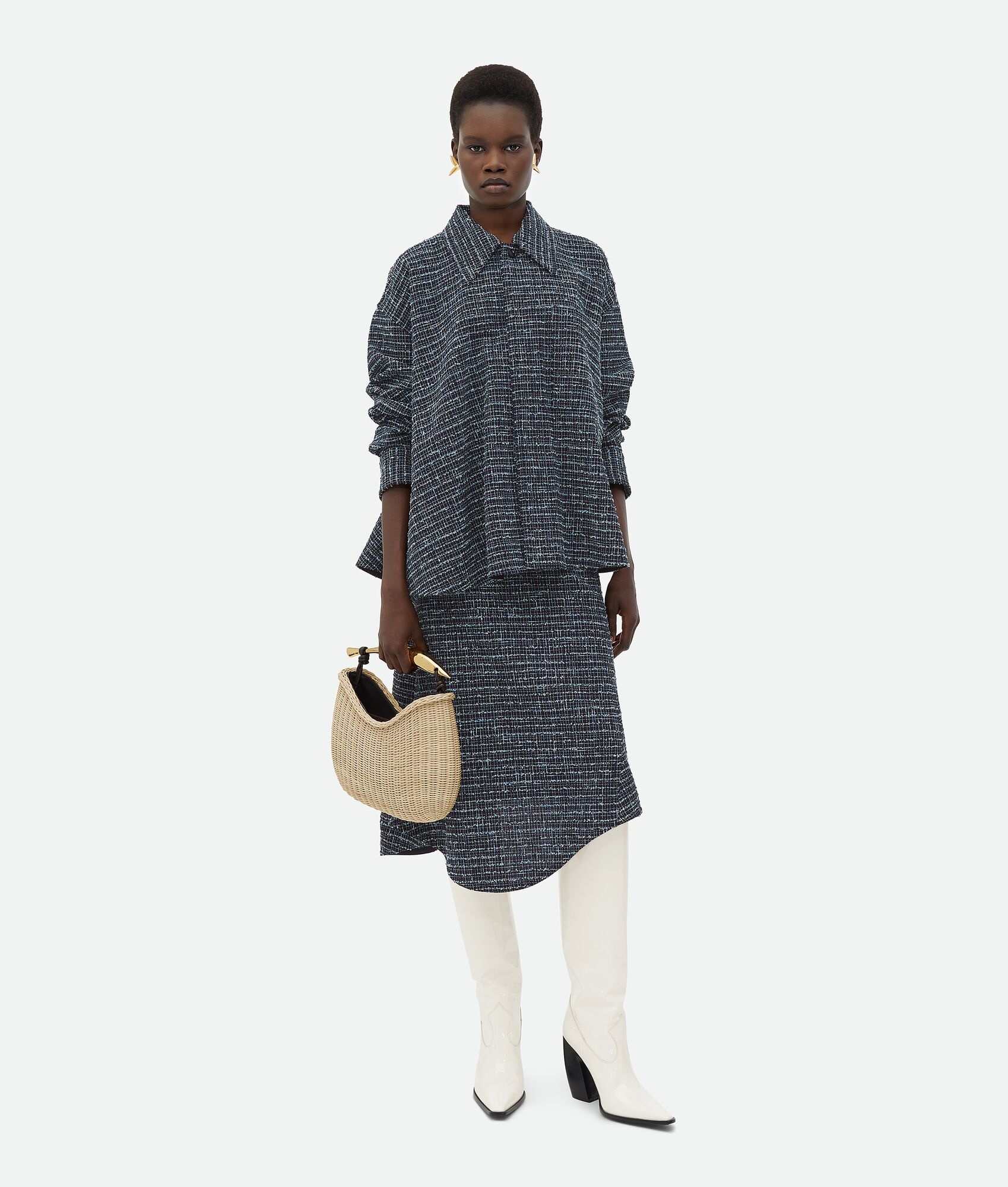 Structured Tweed Shirt Jacket - 1