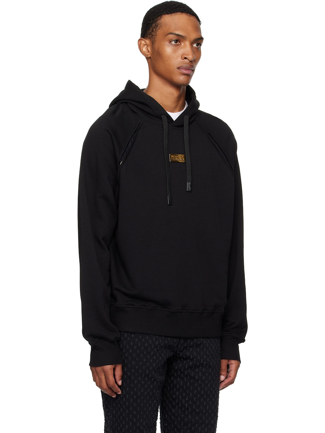 Black Outline Barocco Relaxed-Fit Hoodie - 2