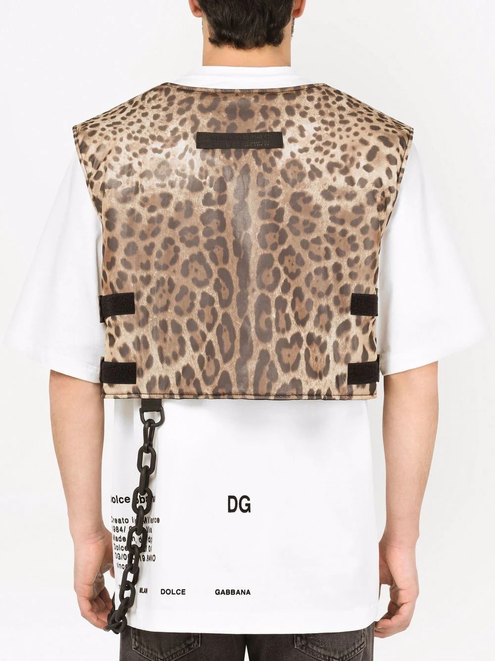 leopard-print silk vest - 4