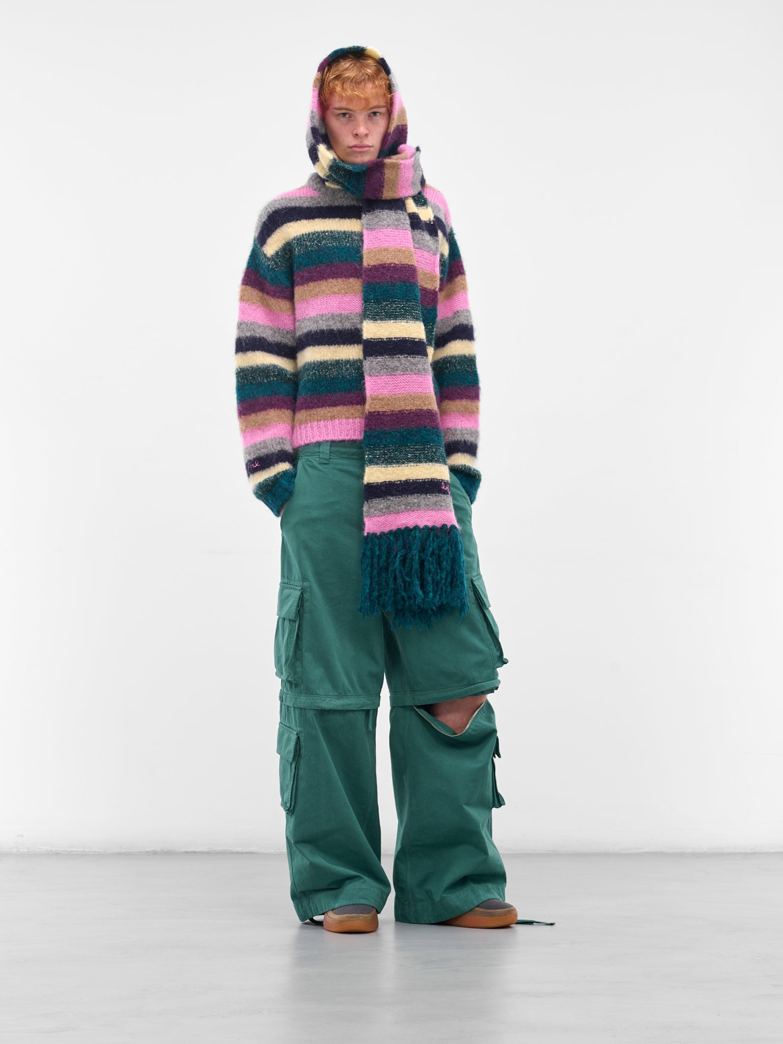 Multi-Color Stripe Alpaca Sweater - 6
