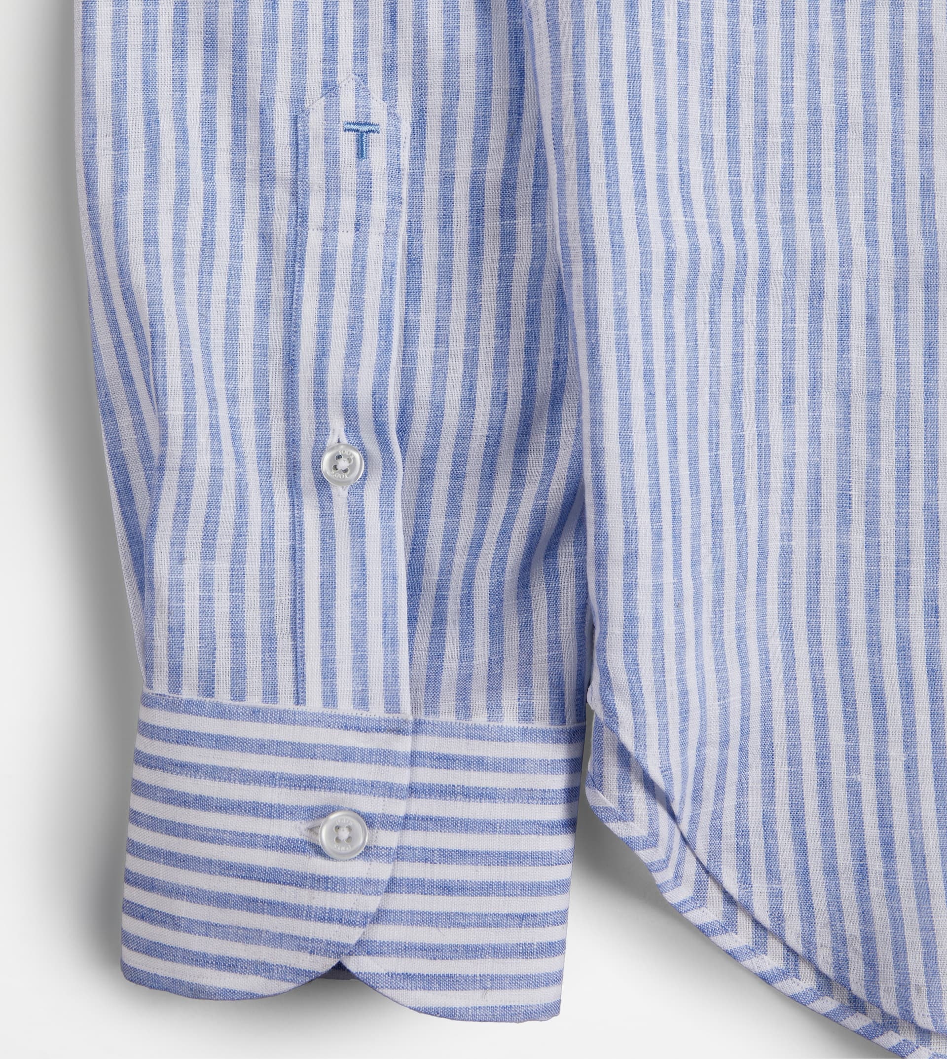 SHIRT IN LINEN - LIGHT BLUE, WHITE - 7