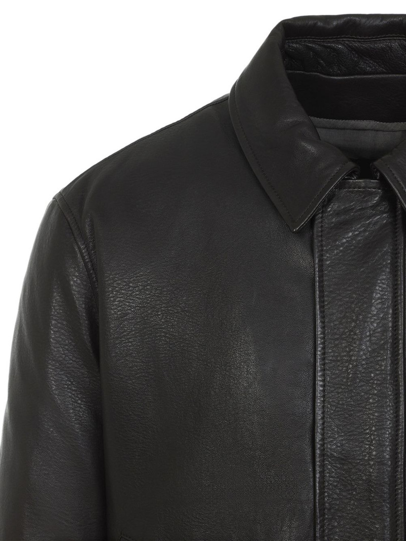 collared lamb skin jacket 3
