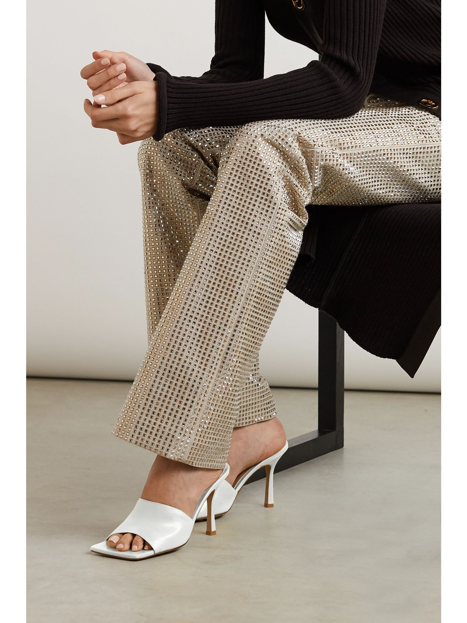 Leather mules White - 2