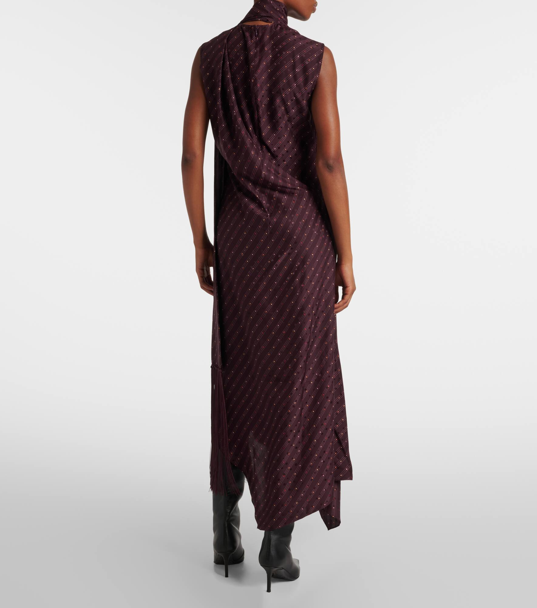 Dale asymmetric silk maxi dress - 3