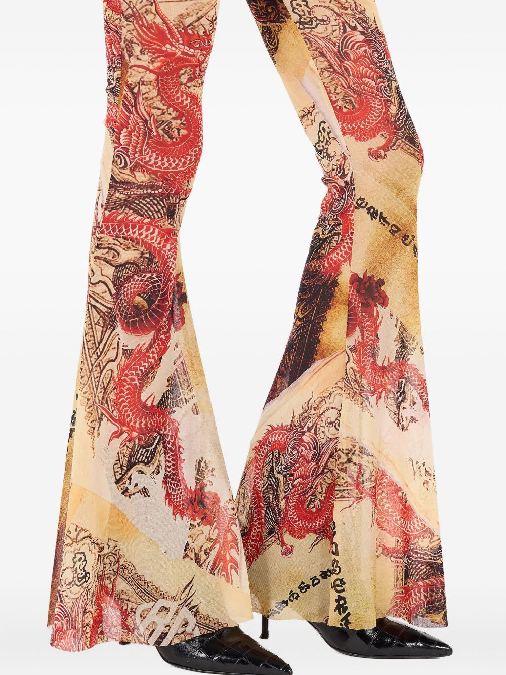 flared printed trousers - 5