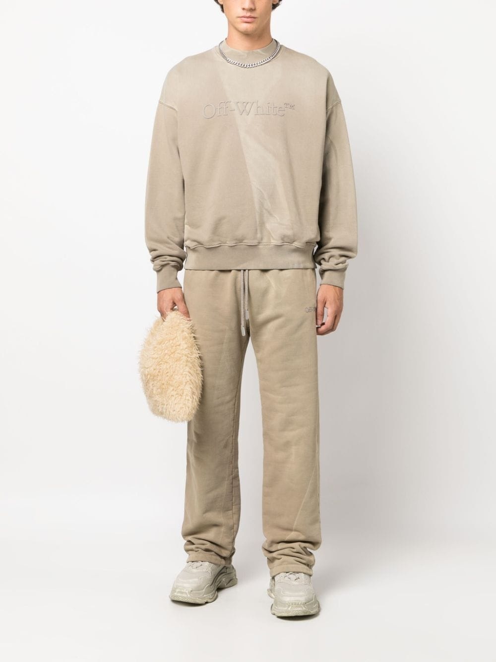 raised logo cotton sweatshirt - 2