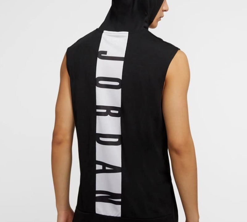 Air Jordan Air Dri-Fit Back Alphabet Printing hooded Vest Black White CW0373-010 - 5