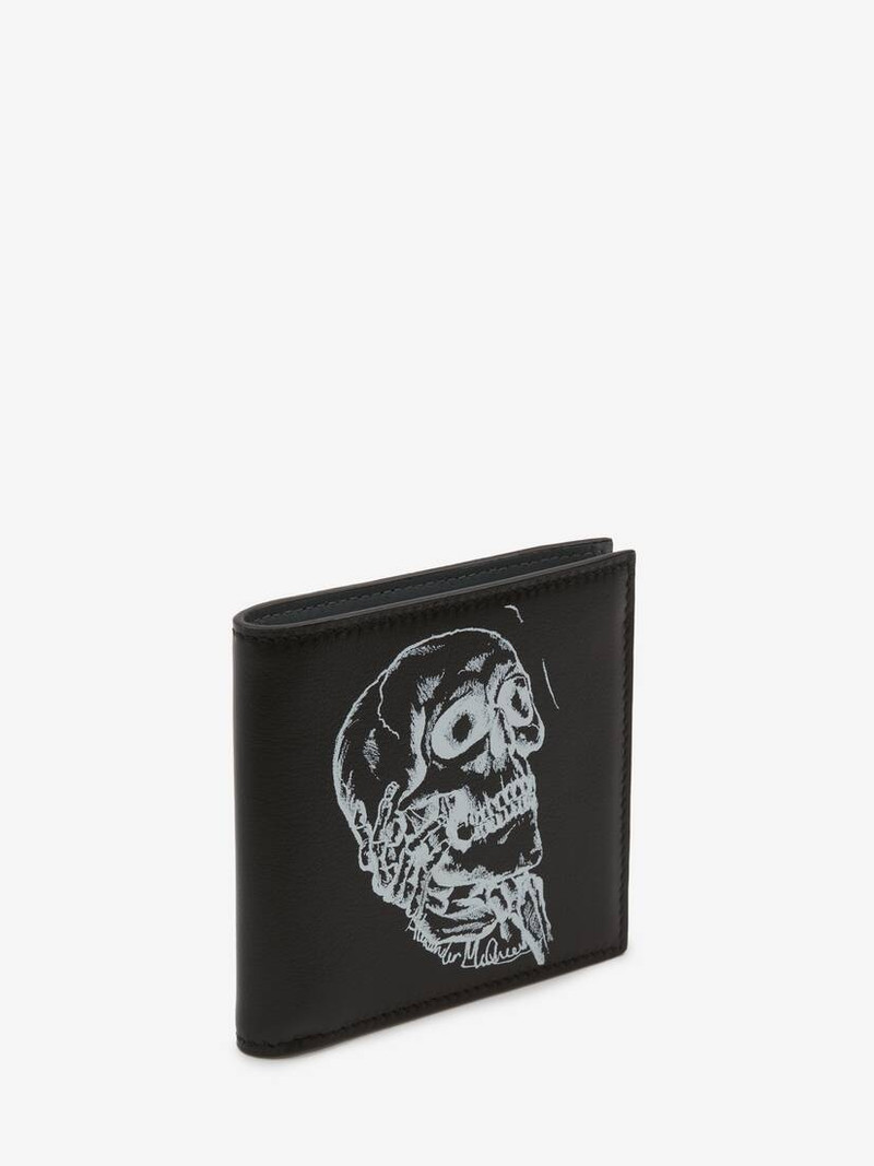 Alexander McQueen Skull In Hand Billfold Wallet in Black/white outlook
