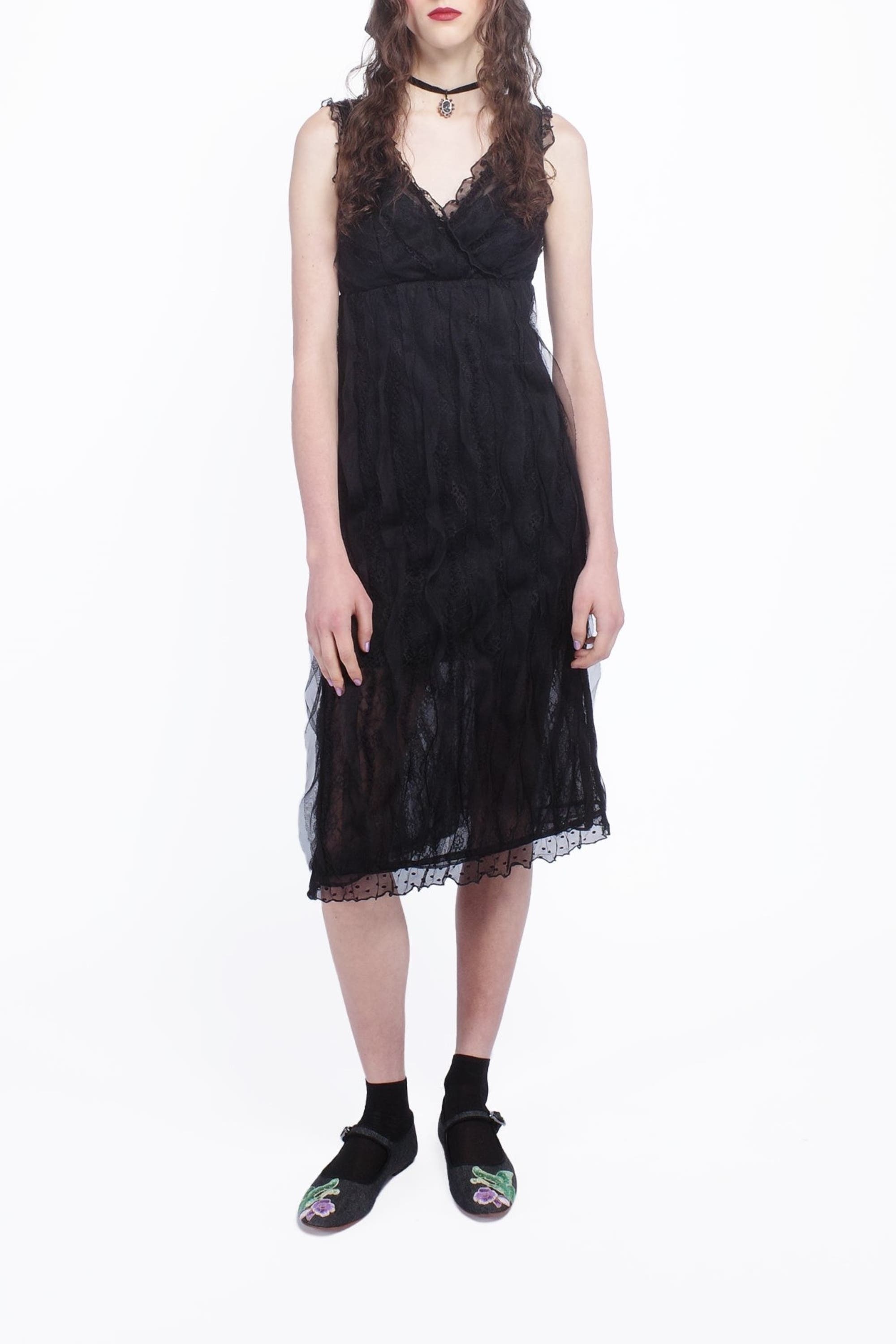 Anna Sui Black Lace Combo Sleeveless Lace Dress at Nordstrom - 1