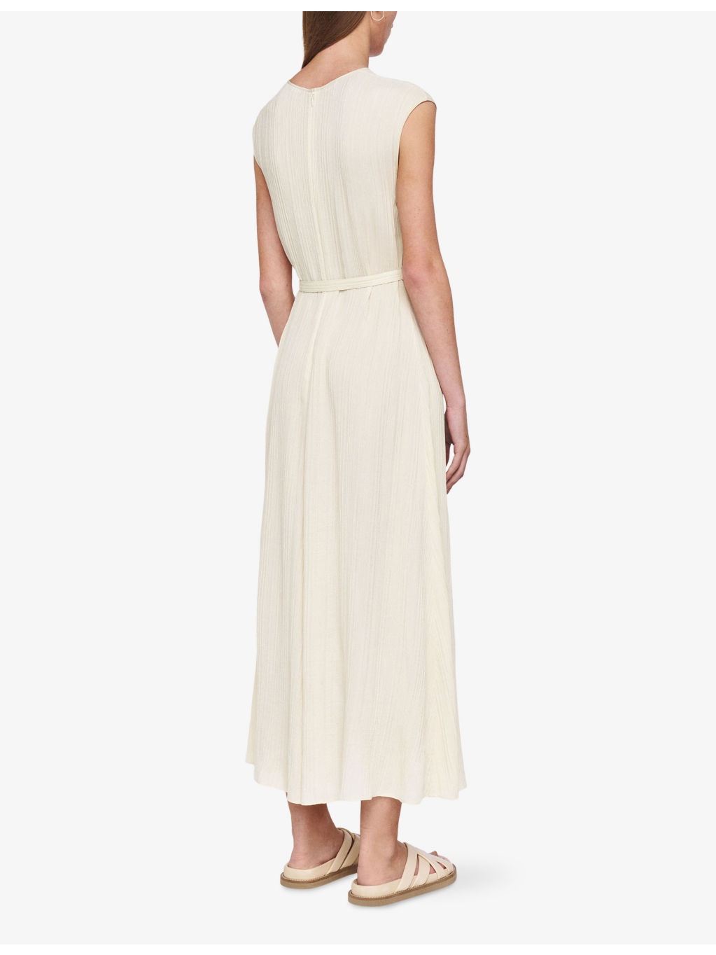 Garnier Pleated-Texture Viscose and Silk-Blend Midi Dress - 3