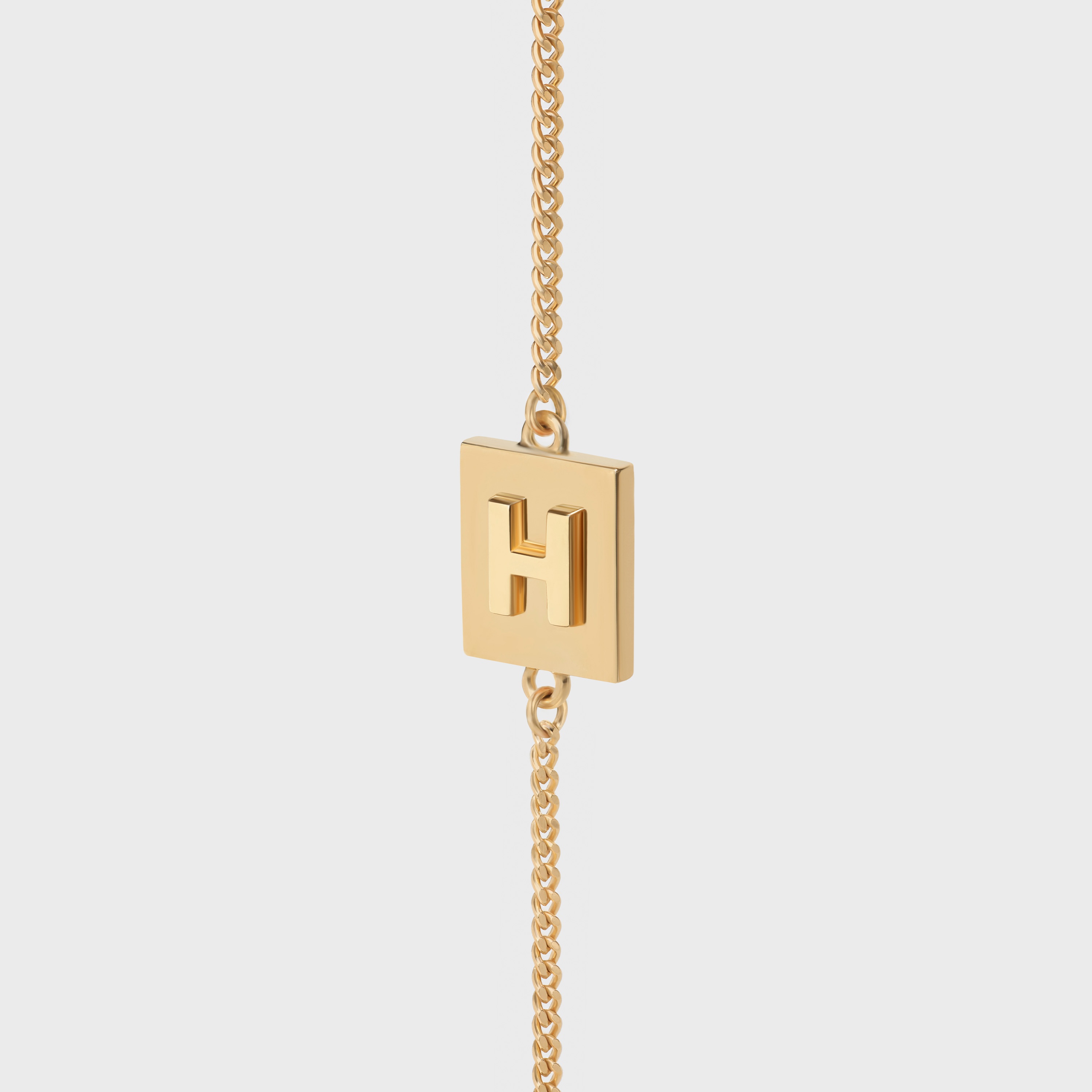 Alphabet H Bracelet in Brass with Gold Finish - 1