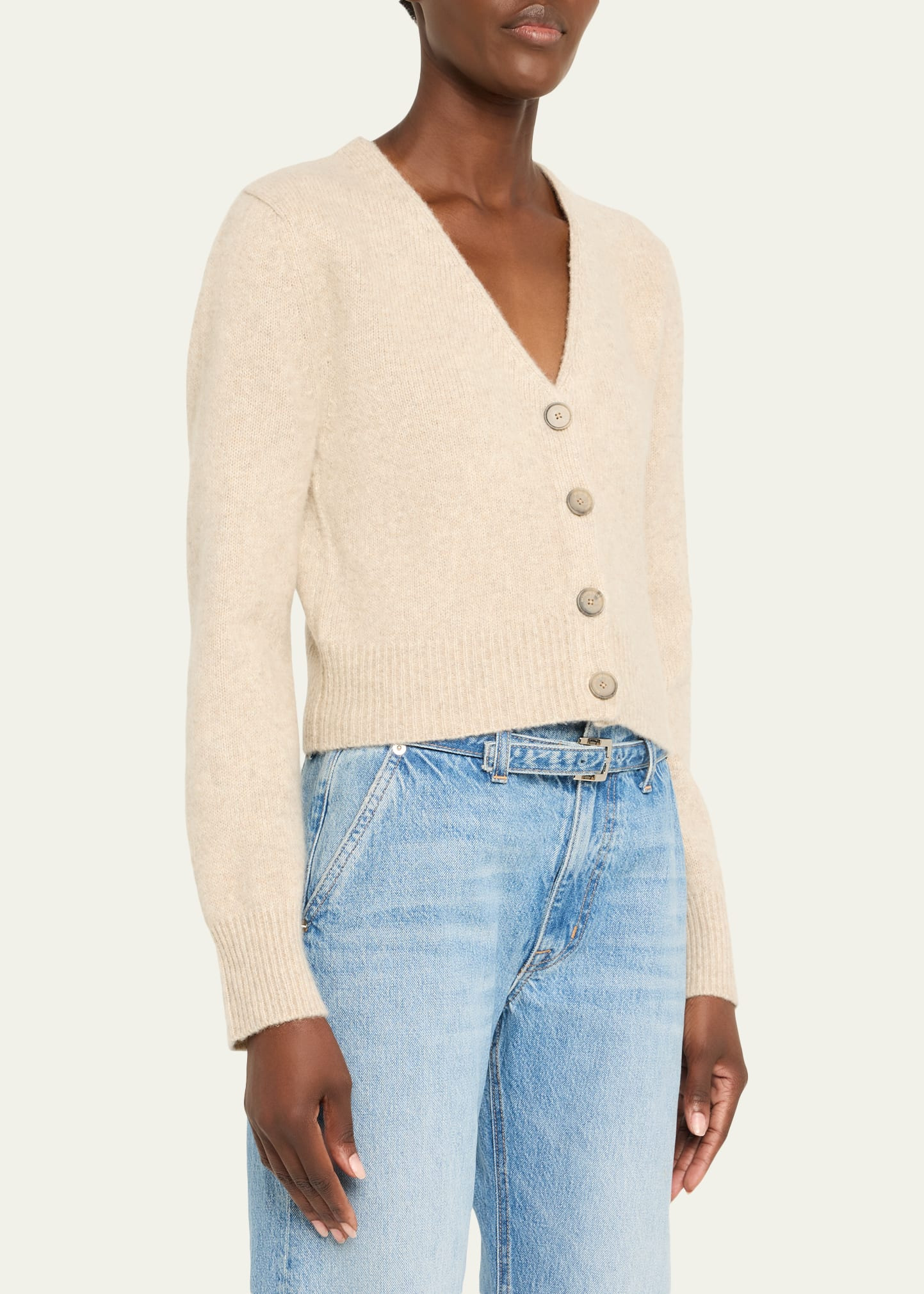 Sloane V-Neck Silk-Cashmere Cardigan - 4
