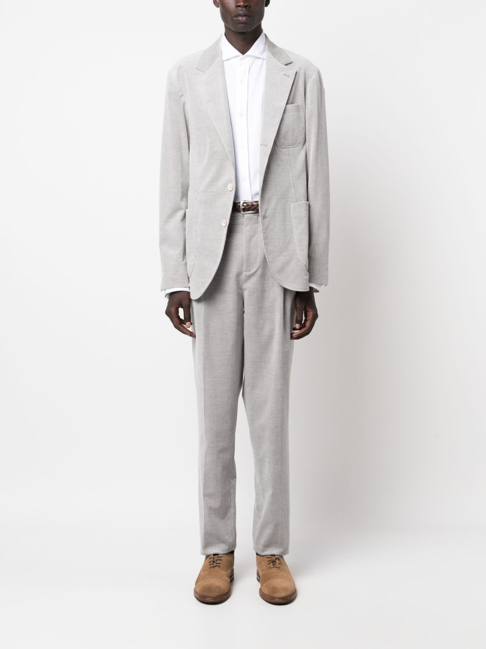 single-breasted corduroy suit - 2