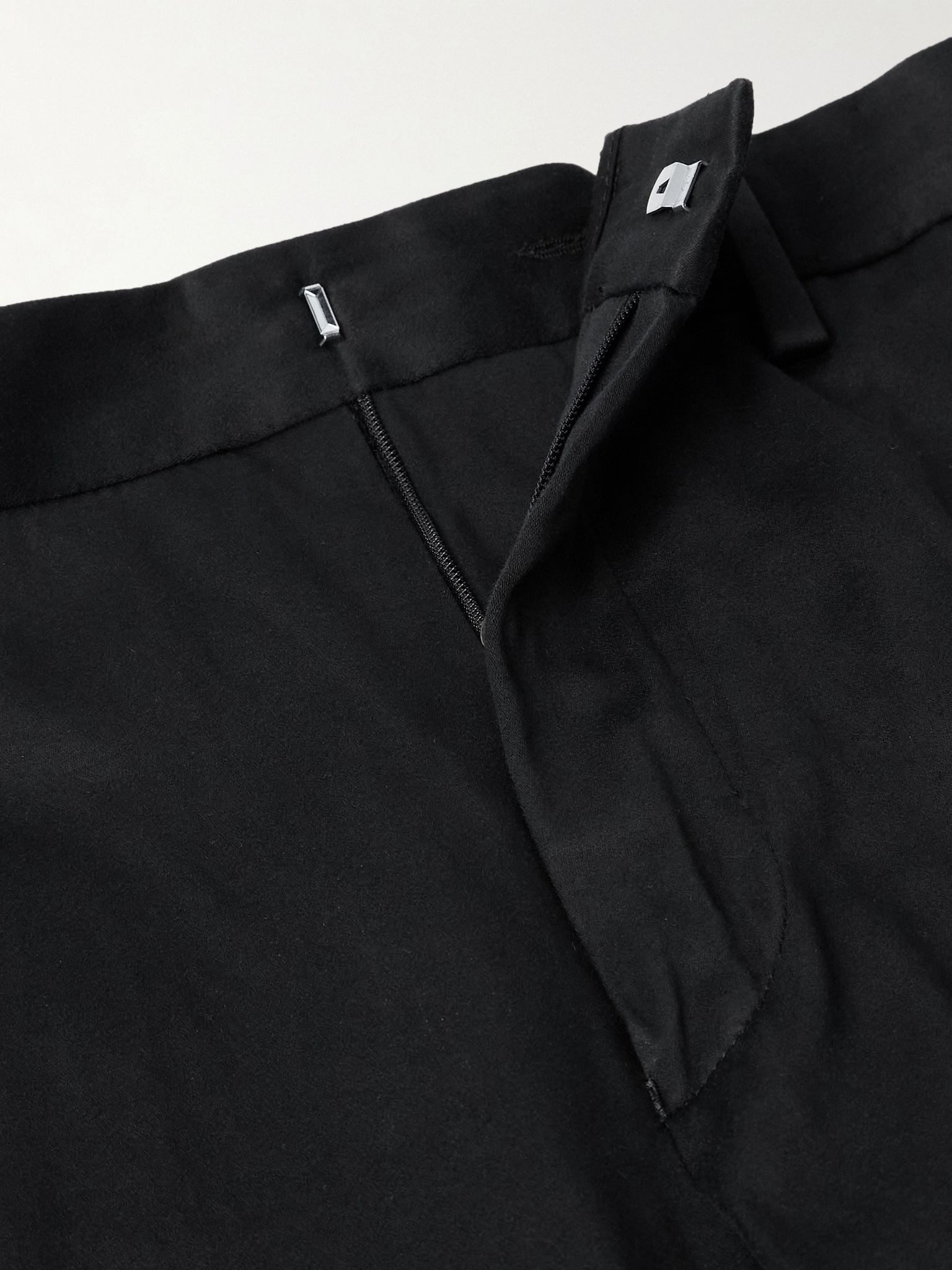 Tapered Cotton-Satin Trousers Black - 6
