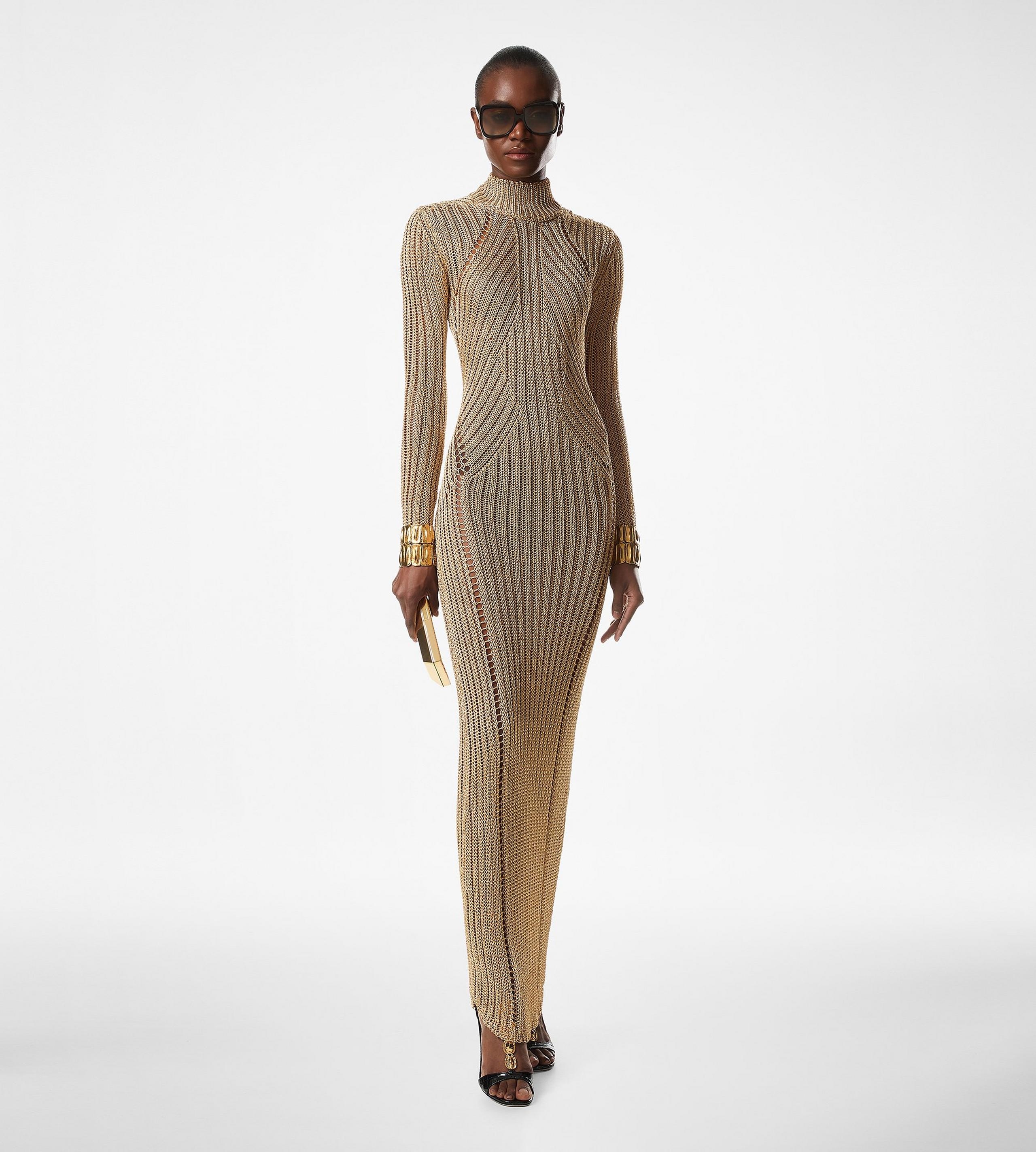 OPEN BACK KNIT EVENING DRESS - 3