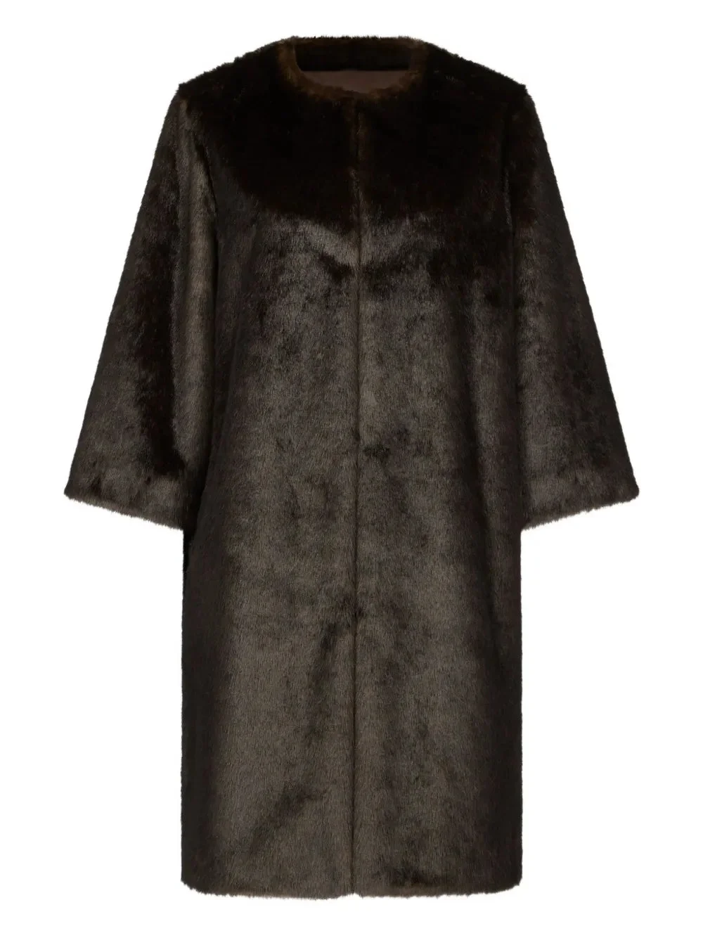 Moore Faux Fur Coat in Grizzly - 1