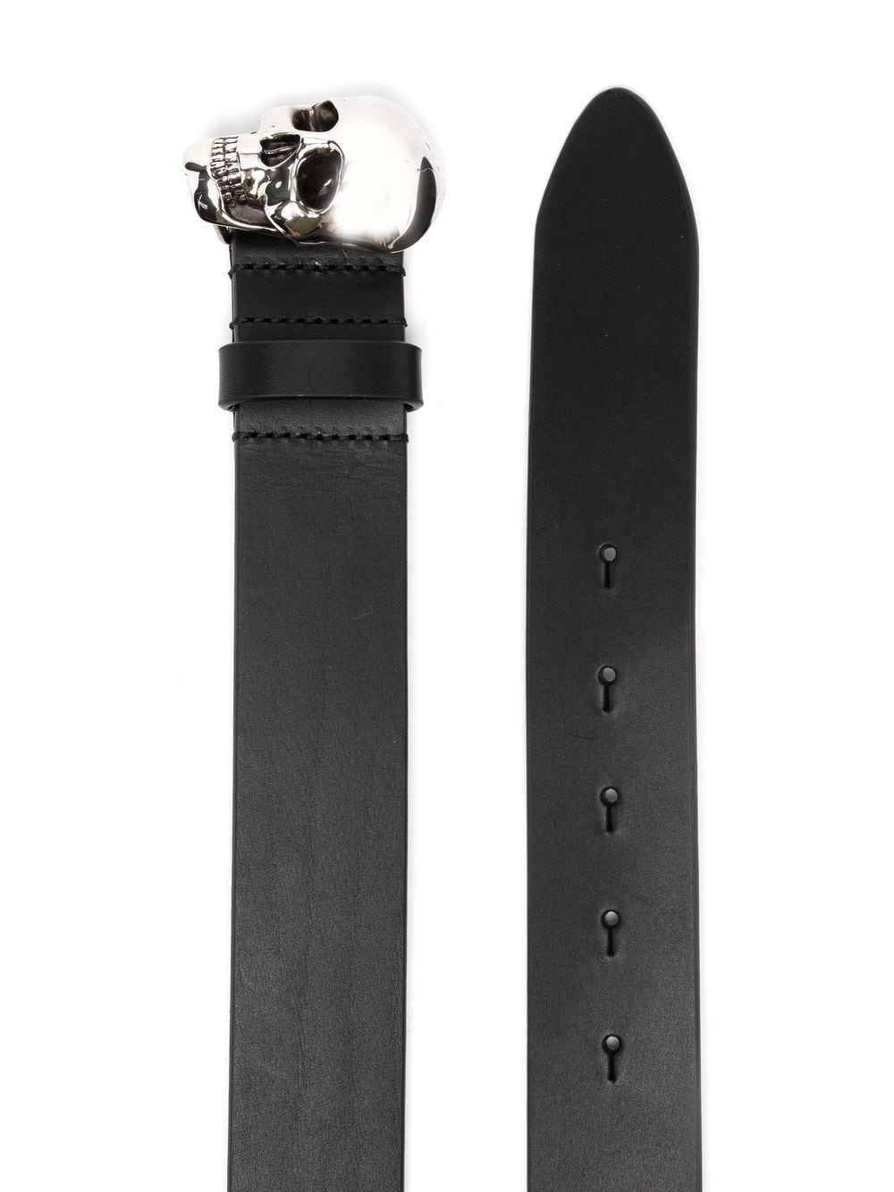 skull-motif leather belt - 2