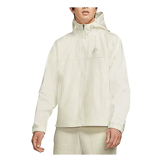 Nike Sportswear Canvas Sports Logo Casual Solid Color Hooded Jacket White DC8088-901 - 1