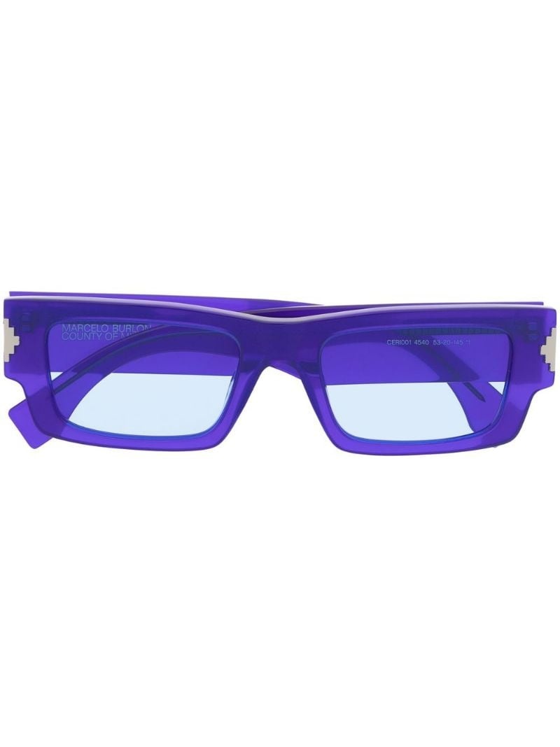 square-frame transparent sunglasses - 1