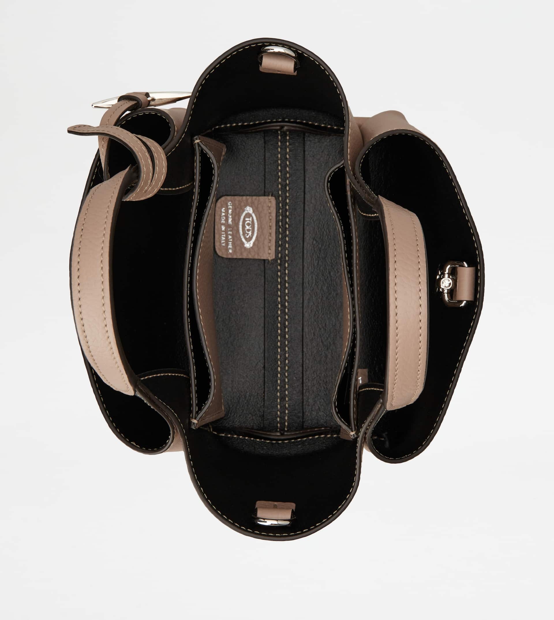 BAG IN LEATHER MICRO - BEIGE, BLACK - 4