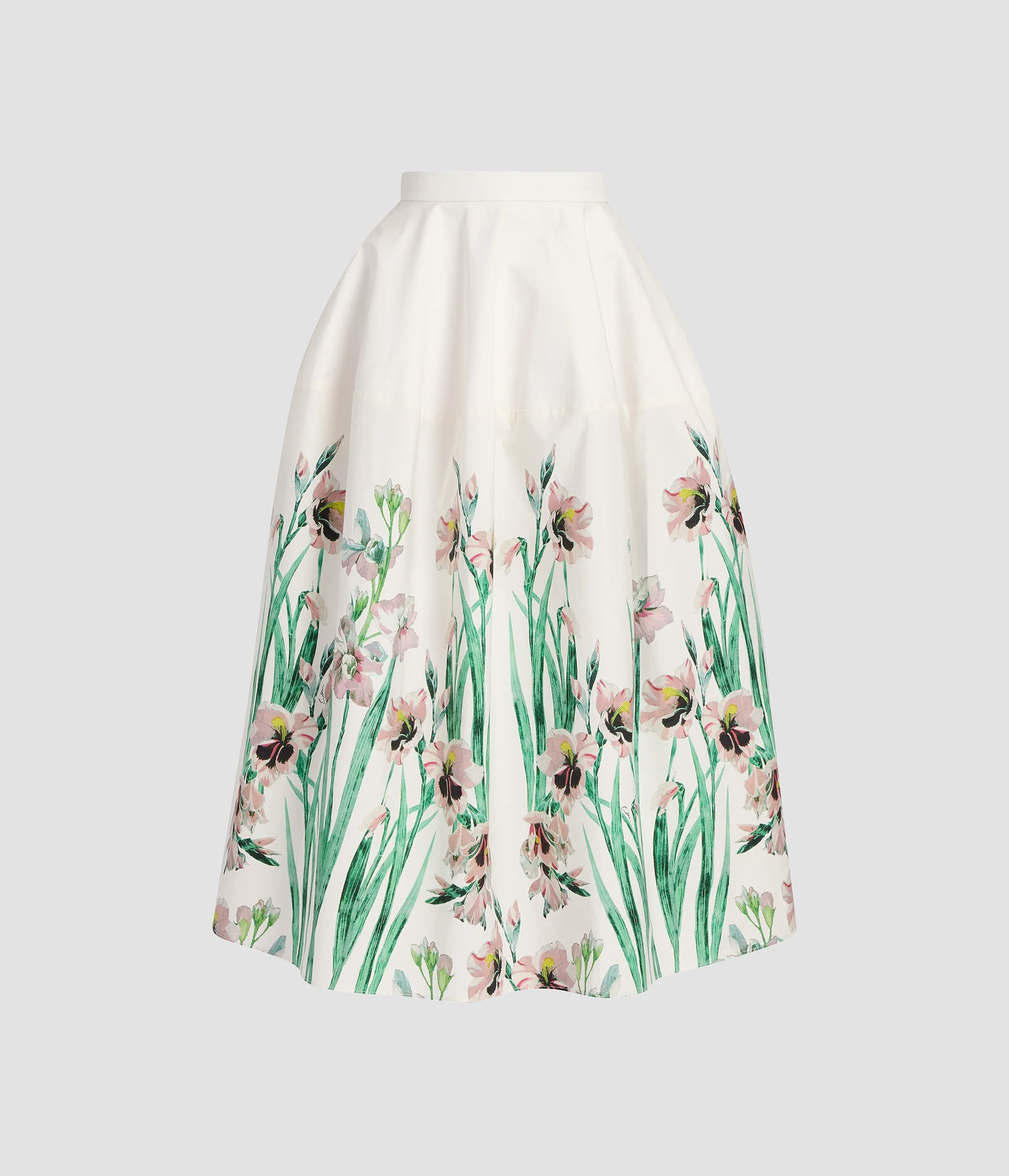FLORAL COTTON MIDI FULL SKIRT - 1