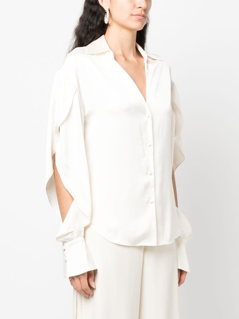 V 목 draped-sleeve 셔츠 3