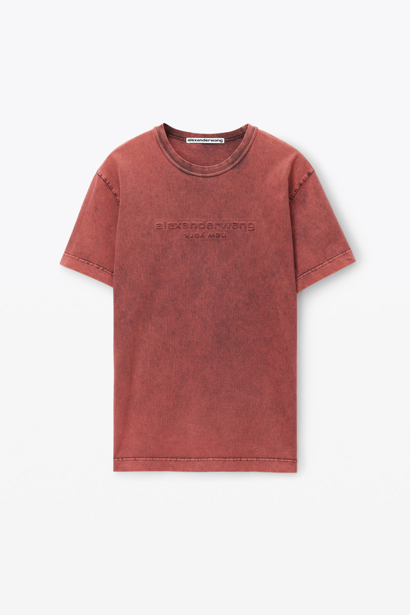 embossed logo tee in compact jersey 1