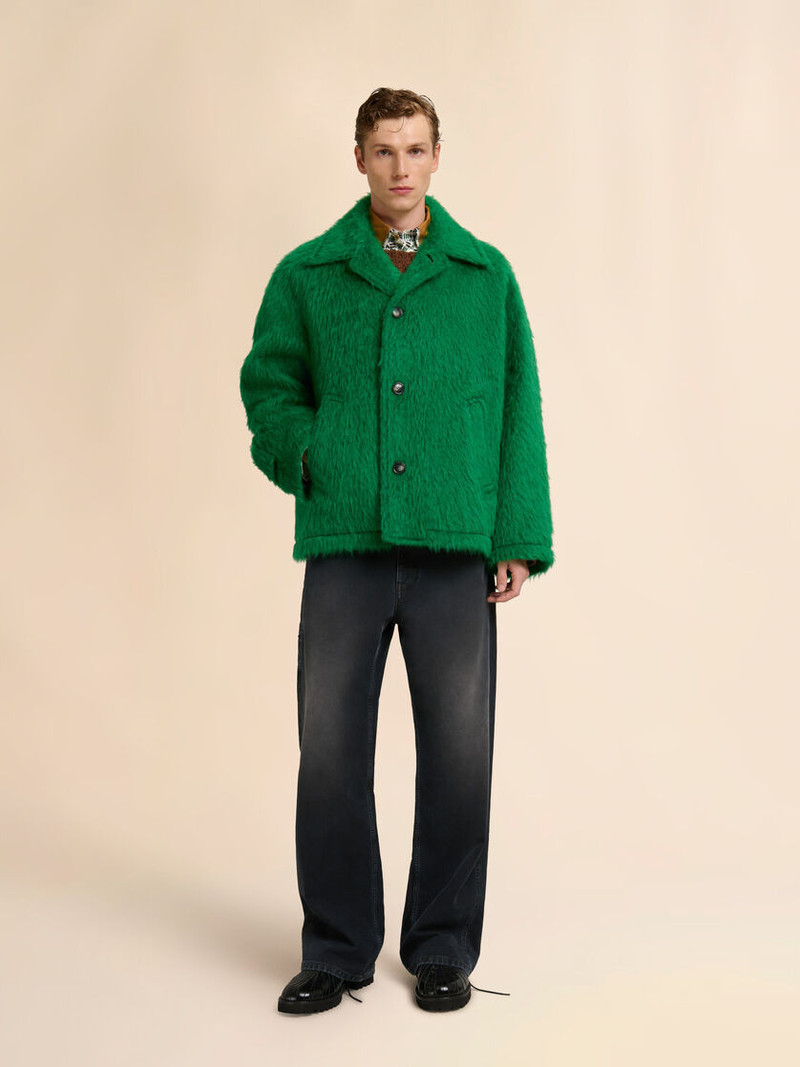 Marni GREEN WOOL JACKET WITH SHAGGY BRUSHED FINISH outlook