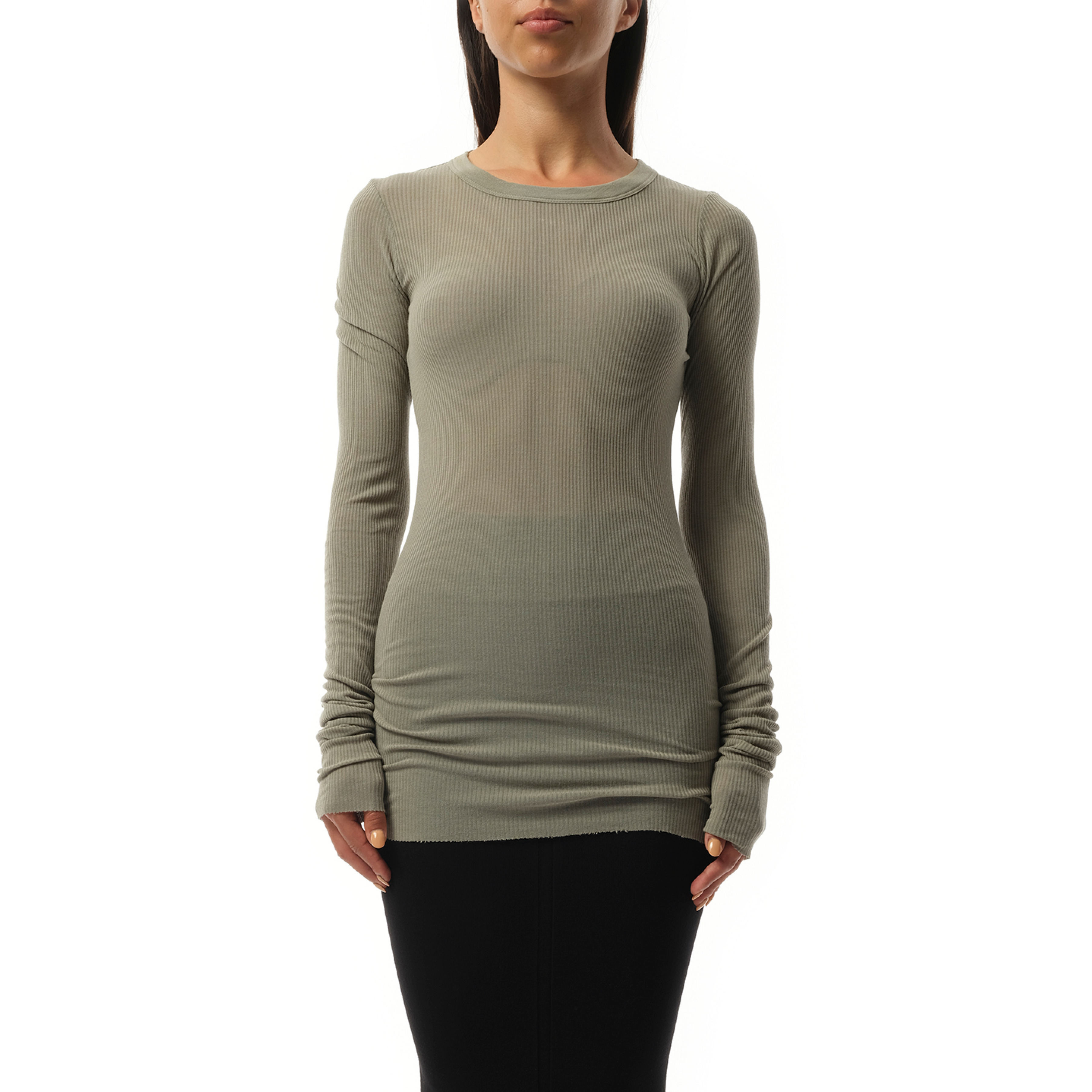 Rib Long Sleeve T-Shirt in Celadon - 1