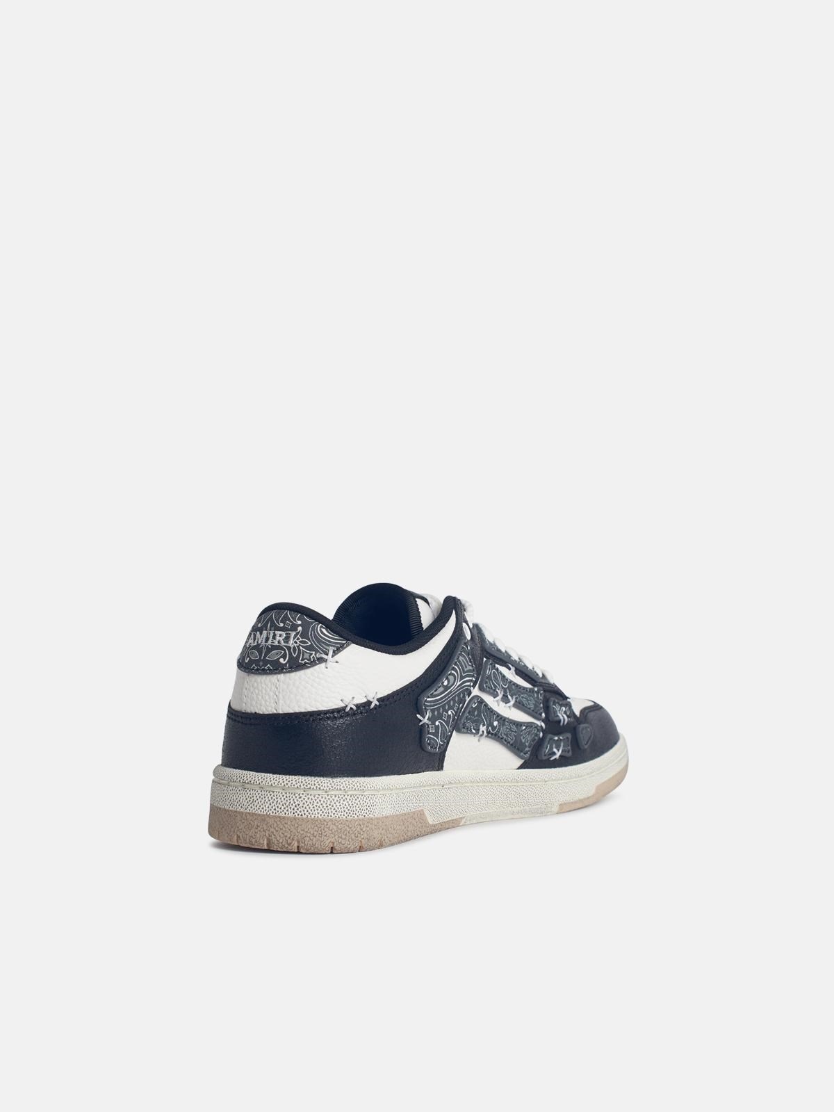'BANDANA' BLACK LEATHER BLEND SNEAKERS - 3