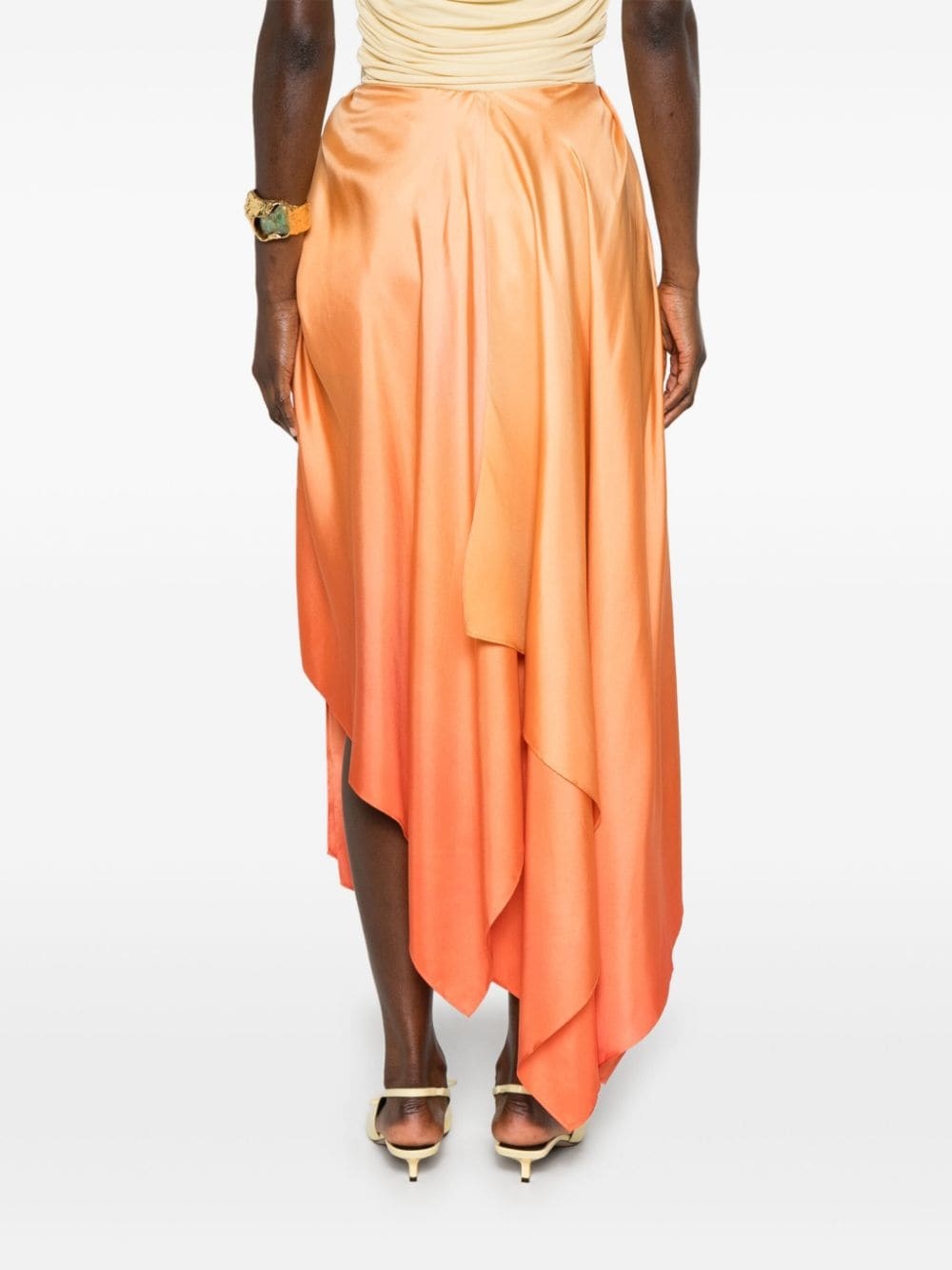 ombré draped midi skirt - 4
